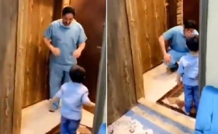 করোনা: সন্তানকে বুকে জড়াতে না পেরে কাঁদলেন চিকিৎসক ভিডিও দেখুন