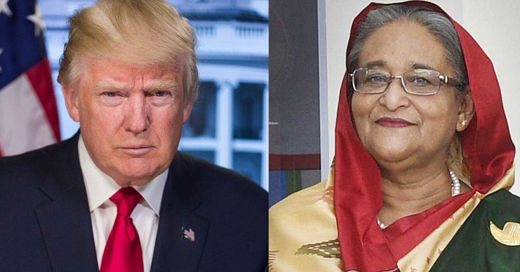 শেখ হাসিনাকে ডোনাল্ড ট্রাম্পের চিঠি