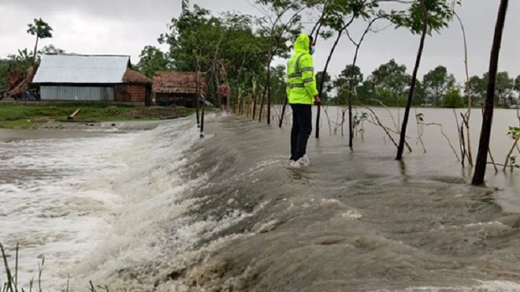 আম্ফানের প্রভাবে ভোলায় নিম্নাঞ্চল প্লাবিত