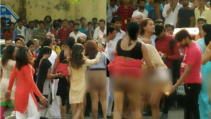 থানার সামনে নগ্ন বিক্ষোভ, পিছু হটলো পুলিশ
