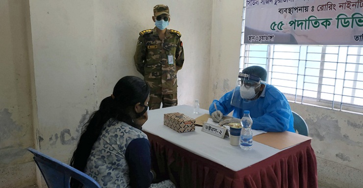 চুয়াডাঙ্গায় করোনা আক্রান্তদের চিকিৎসাসেবায় সেনাবাহিনী