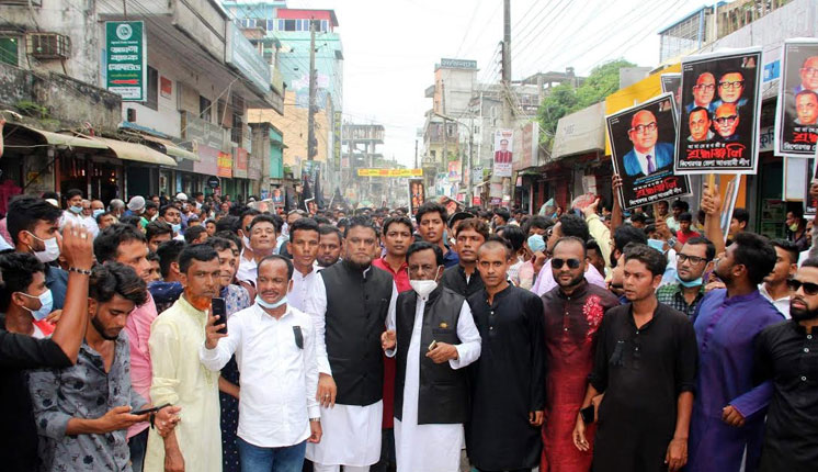 জেলহত্যা দিবস উপলক্ষে কিশোরগঞ্জ জেলা স্বেচ্ছাসেবকলীগের শোক র‌্যালি