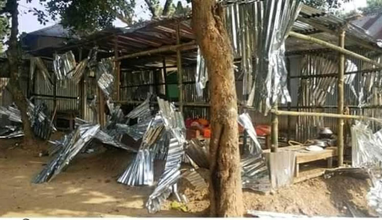 ভালুকায় গভীর রাতে বসতঘরে হামলা ও ভাঙচুর - আহত ২ 
