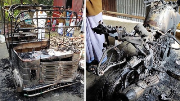 দুর্বৃত্তের আগুনে পুড়ল চালকের স্বপ্ন