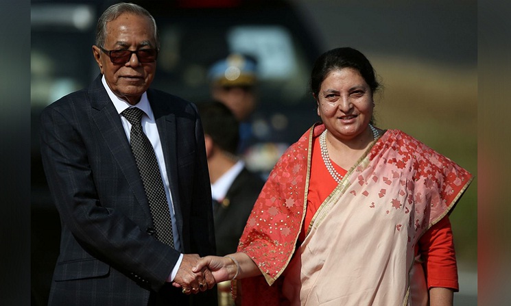 নেপালের রাষ্ট্রপতি ঢাকায়