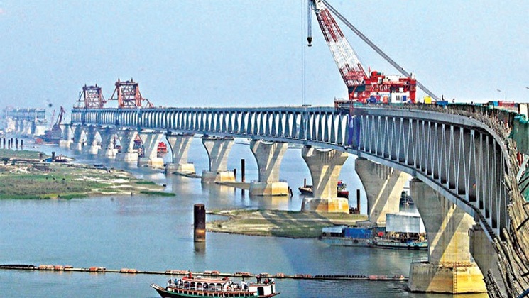 এবার পূর্ণাঙ্গ দৃশ্যমান হচ্ছে পদ্মা সংযোগ সেতু