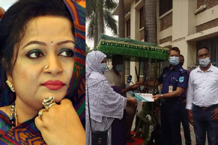 সংসার চালাতে দুটি অসহায় পরিবারকে অটোরিকশা দিলেন লিপি ওসমান