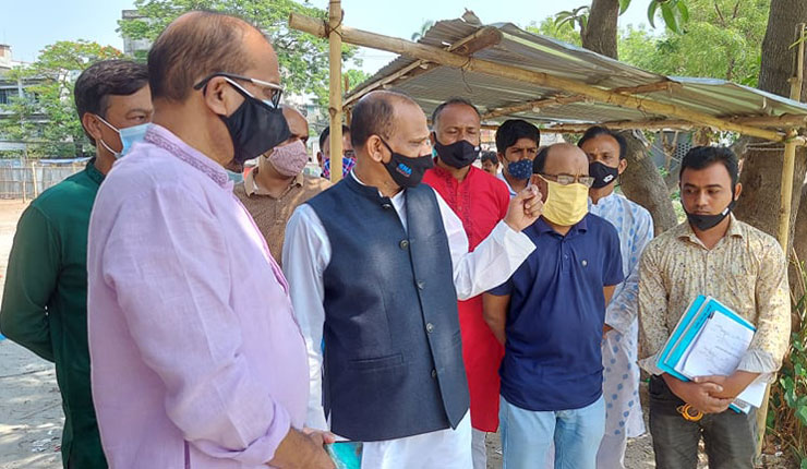 সিটি সেন্টার ও সোনাদিঘীর উন্নয়ন কাজ পরিদর্শনে এমপি এনামুল হক 