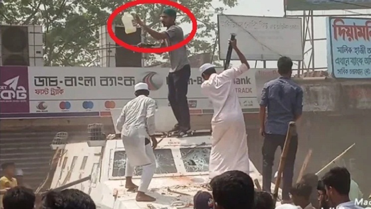 পুলিশের এপিসিতে আগুন দেওয়ার মূলহোতা গুলিবিদ্ধ অবস্থায় গ্রেফতার