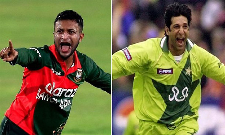 ওয়াসিম আকরামের পাশে সাকিব