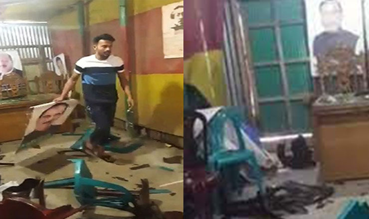 বাবাকে নৌকা না দেওয়ায় আ.লীগ অফিসে ভাংচুর করলো ছাত্রলীগ নেতা