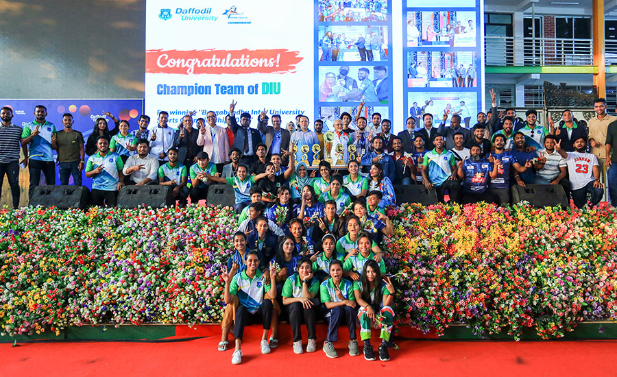 ‘বঙ্গবন্ধু আন্তঃবিশ্ববিদ্যালয় স্পোর্টস চ্যাম্পিয়নশিপ’এ চ্যাম্পিয়ন ড্যাফোডিল'র খেলোযাড়দের সংবর্ধনা
