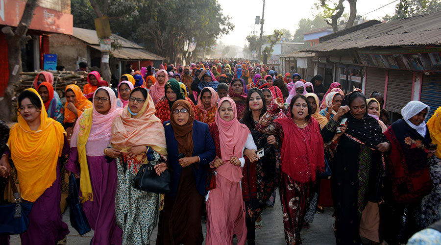 শেখ হাসিনার জনসভা সফল করতে বাগমারায় আ’লীগের প্রচার মিছিল