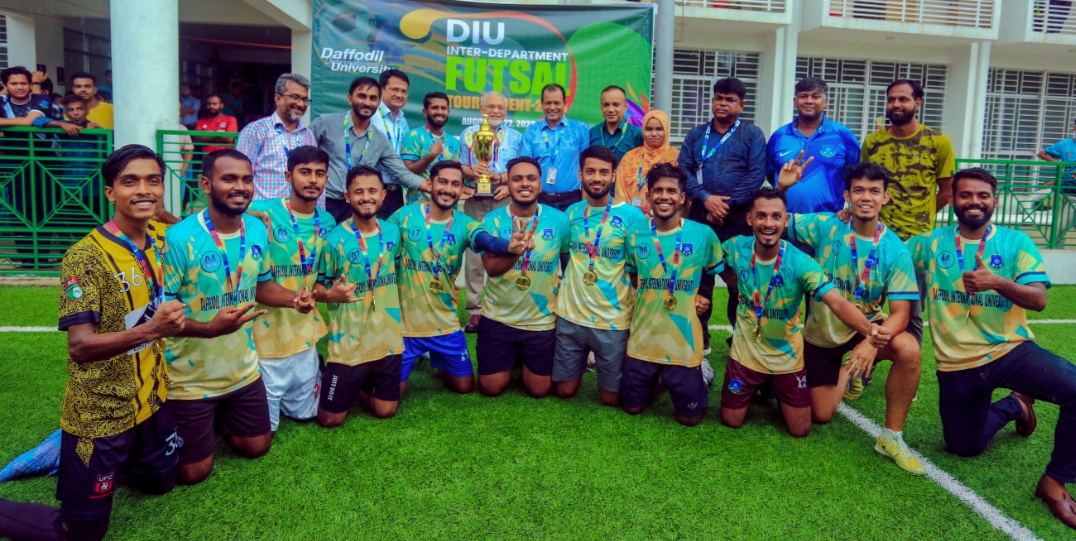 ড্যাফোডিল আন্তঃবিভাগ ফুটসাল টুর্নামেন্ট এ ফিজিক্যাল এডুকেশন এন্ড স্পোর্টস সায়েন্সস বিভাগ চ্যাম্পিয়ন 