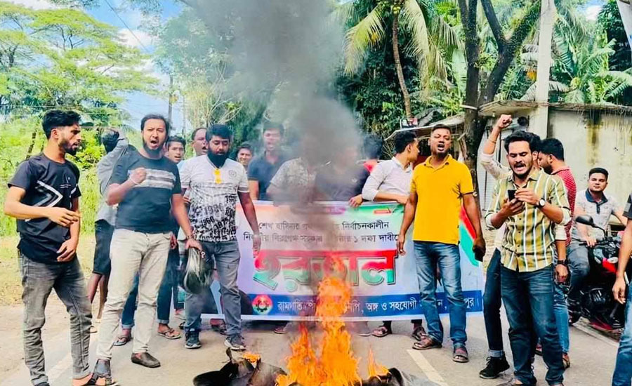 রামগতিতে হরতালের সমর্থনে উপজেলা ও পৌর বিএনপির মিছিল ও সড়ক অবরোধ