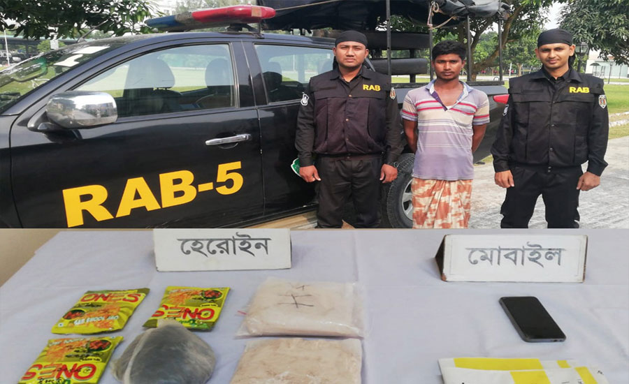 ৬ কোটি টাকা মূল্যের হেরোইনসহ ০১ জন আটক 