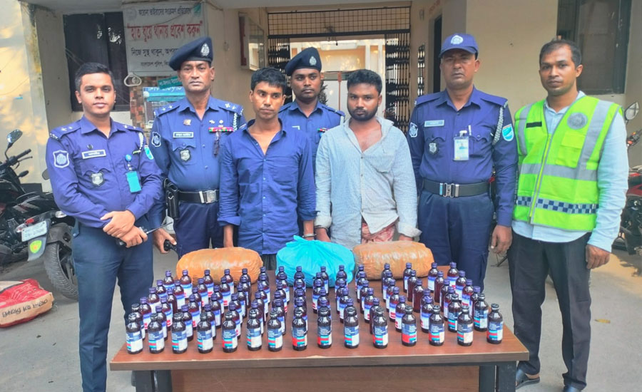 কিশোরগঞ্জে ফেনসিডিল,গাঁজাসহ গ্রেফতার- ২ জন