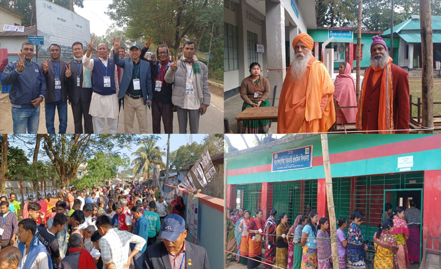 রাজস্থলীতে শান্তিপূর্ণভাবে ভোট দিতে পেরে খুশি ভোটাররা,নতুন ভোটারদের মাঝে আনন্দ। 