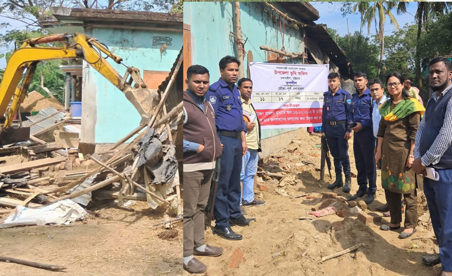 চন্দনাইশে উচ্ছেদ অভিযান চালিয়ে সরকারি রাস্তা দখলমুক্ত 