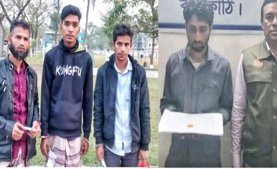 ঝালকাঠিতে গাঁজা সেবন-ইয়াবাসহ ৪জন আটক