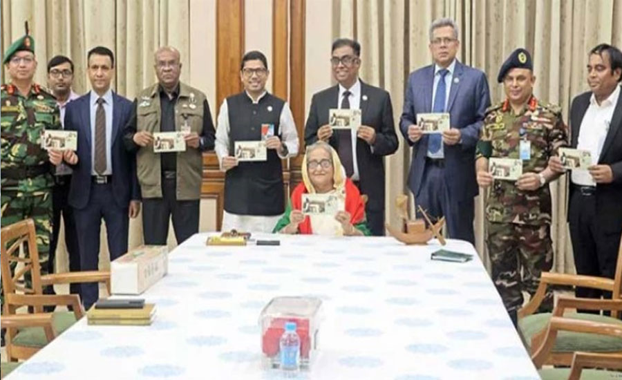 ৭ মার্চ উপলক্ষে স্মারক ডাকটিকিট অবমুক্ত করলেন প্রধানমন্ত্রী