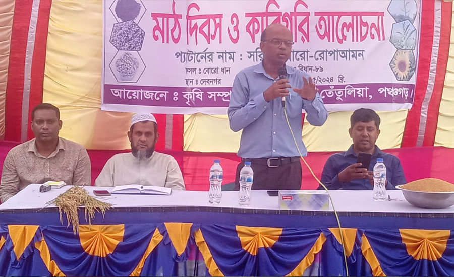 তেঁতুলিয়ায় সরিষা চাষে উৎসাহ প্রদানের লক্ষ্যে মাঠ দিবস ও কারিগরি আলোচনা 