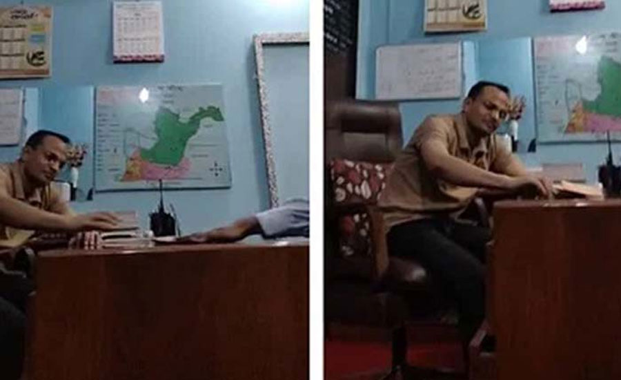 খামে ভরা টাকা নিলেন ওসি, ভিডিও ভাইরাল