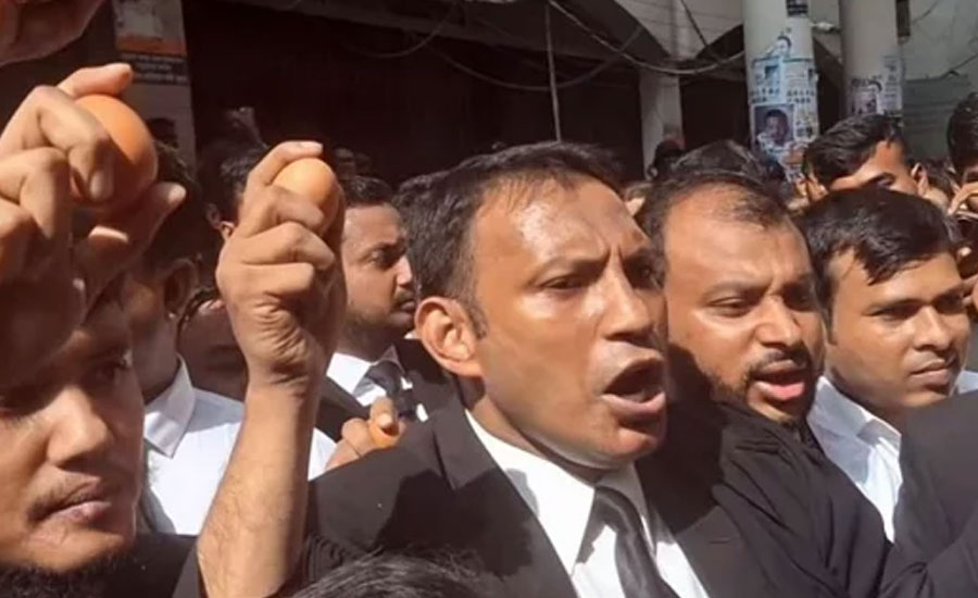 আনিসুল হক ও সালমান এফ রহমানের দিকে ডিম নিক্ষেপ