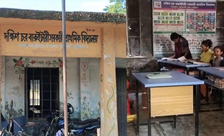 ভুরুঙ্গামারীতে জরাজীর্ণ ভবনে আতঙ্ক নিয়ে পাঠদান
