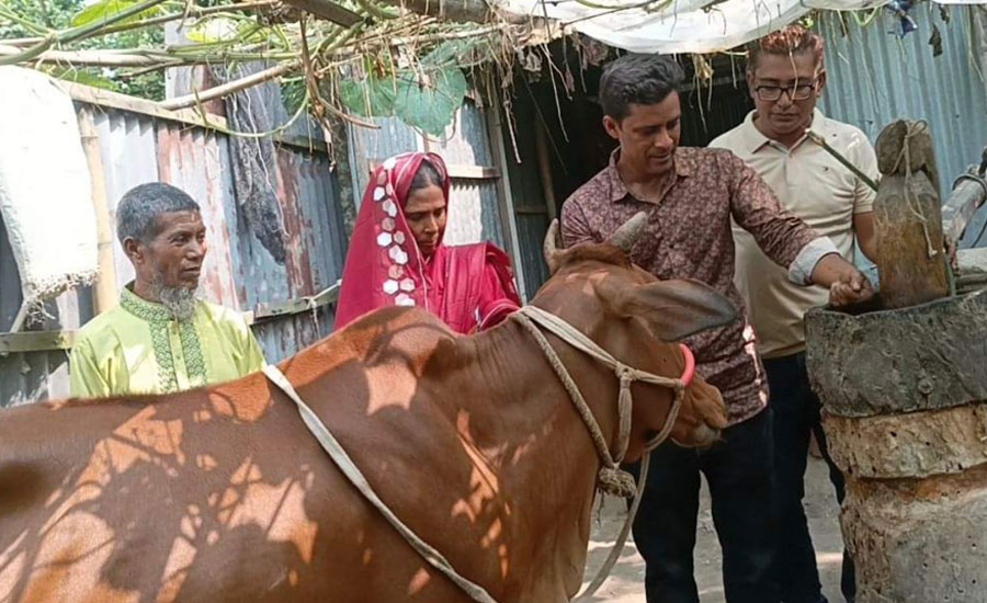 রায়গঞ্জে কাঠের ঘানি টানা সেই দম্পতি পেলেন গরু ও আর্থিক সহায়তা