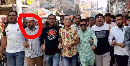 কিশোরগঞ্জে ছাত্রদলের মিছিলে যুবলীগ নেতা 