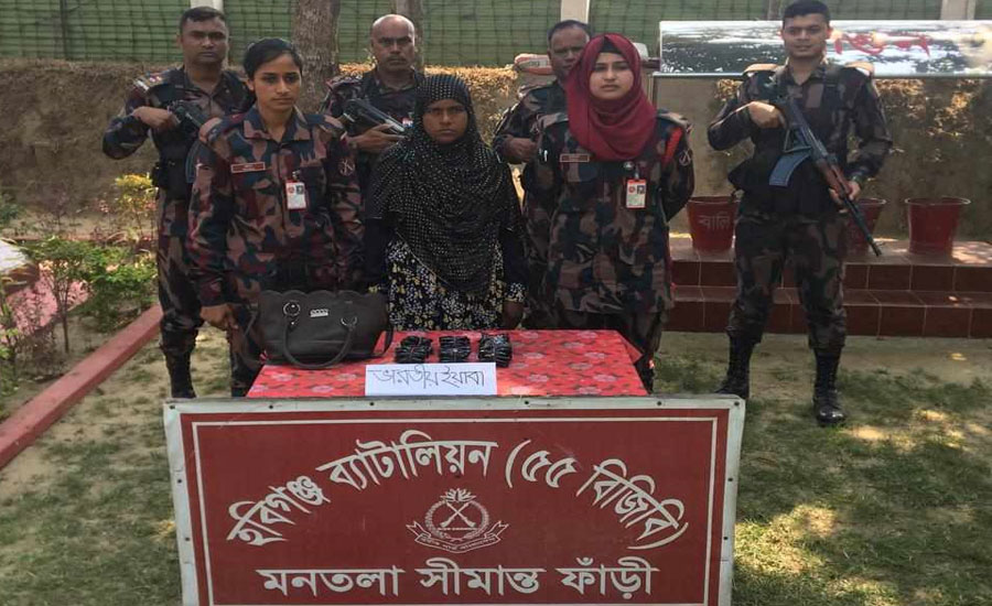 মাধবপুরে বিজিবির অভিযানে বিপুল পরিমাণ ইয়াবাসহ নারী আটক