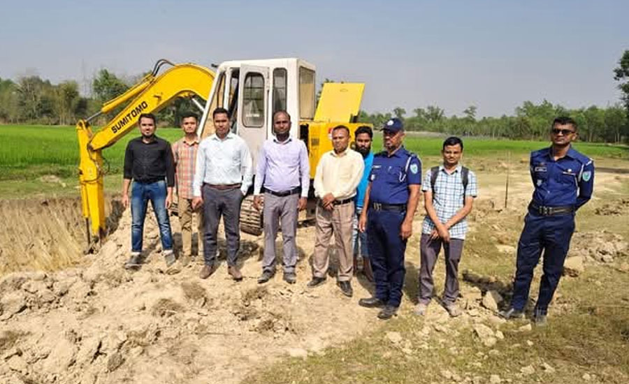 মাধবপুরে অবৈধভাবে মাটি উত্তোলন, ৯০ হাজার টাকা জরিমানা