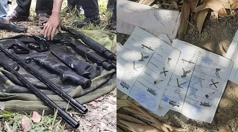 নাটোরে ডিসির পুরনো বাংলোয় অস্ত্রের পর মিলল শতবস্তা সিলমারা ব্যালট