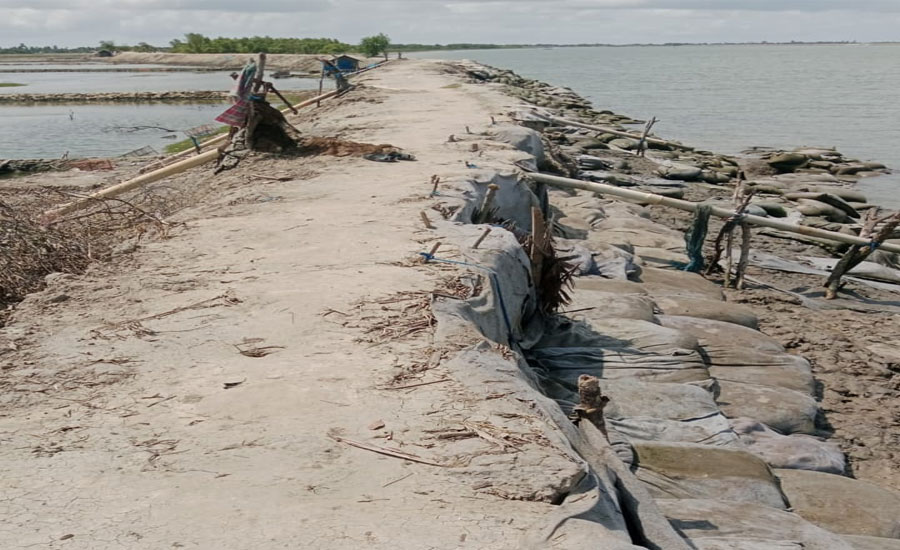 উপকূলে বাঁধের ফাটলে বিপন্ন জীবন!
