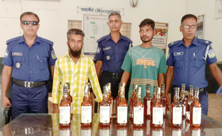 ঝিনাইগাতীতে মদসহ দুই মাদক কারবারি গ্রেফতার