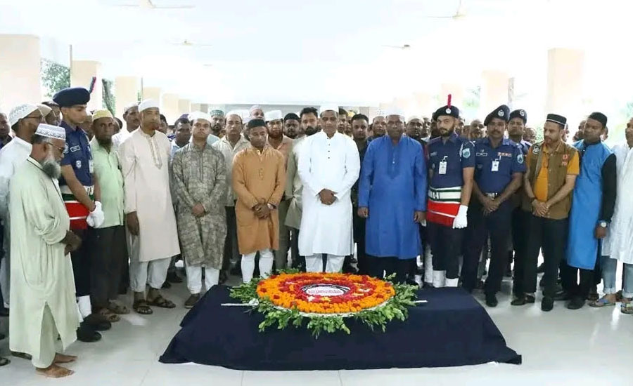 বড়াইগ্রামে কর্মরত কনস্টেবলের মৃত্যুতে নাটোর জেলা পুলিশের শোকাবহ বিদায়