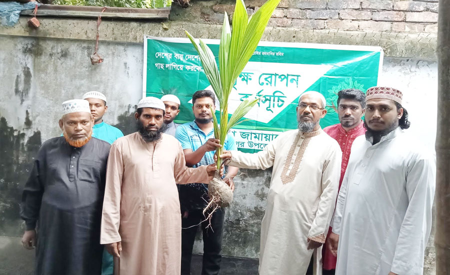 শ্যামনগরে জামায়াতে ইসলামীর উদ্যোগে বৃক্ষরোপণ কর্মসূচি ও গাছ বিতরণ