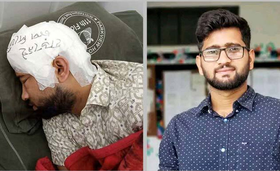 মাথায় ব্যান্ডেজ, খুলি ফ্রিজে, এখন কেমন আছেন চবি ছাত্র মামুন?