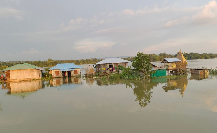 বাঘাইছড়িতে ভয়াবহ বন্যা, জনজীবন বিপর্যস্ত