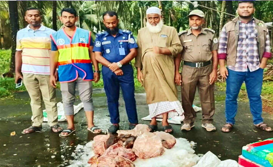 পাথরঘাটায় হরিণের দু’টি মাথাসহ ৪০ কেজি মাংস উদ্ধার