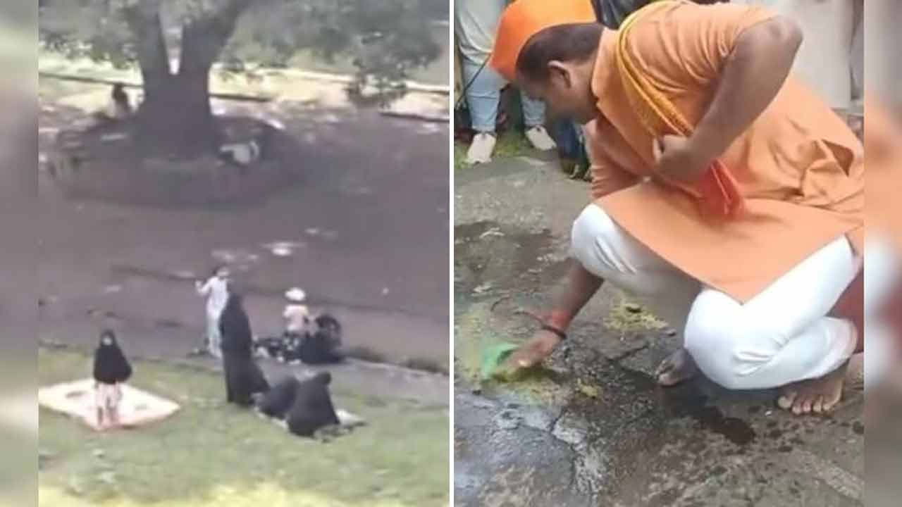 ভারতে মাঠে নারীদের নামাজ আদায়, পরে গোমূত্র ঢেলে করা হলো শুদ্ধ