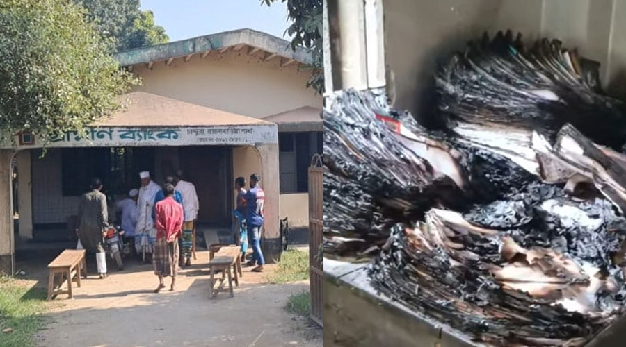 ব্রাহ্মণবাড়িয়ায় গ্রামীণ ব্যাংকে পেট্রল ঢেলে আগুন দিল দুর্বৃত্তরা