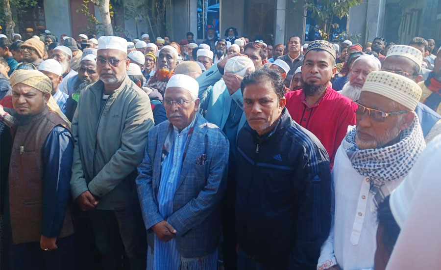 উজিরপুরে সাবেক প্রধান শিক্ষক শামসুল ইসলামের জানাজায়-বিএনপির প্রার্থী সরফুদ্দিন সান্টু