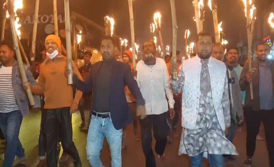 গাজীপুর-১ আসনে কাজী ছাইয়েদুলকে মনোনয়নের দাবিতে মশাল মিছিল