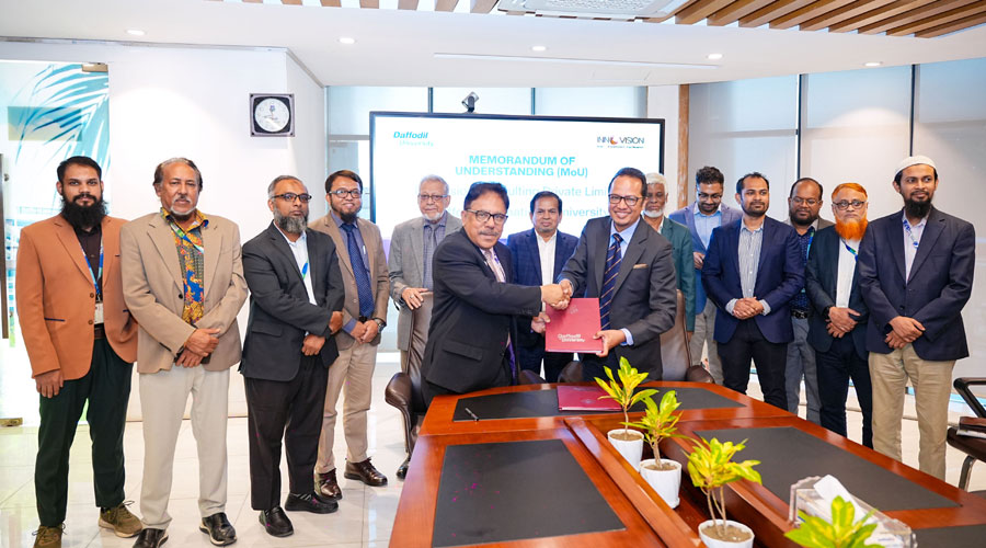গবেষণা, উদ্ভাবন ও শিল্প–একাডেমিয়া সহযোগিতায় ড্যাফোডিল ও ইনোভিশনের মধ্যে সমঝোতা