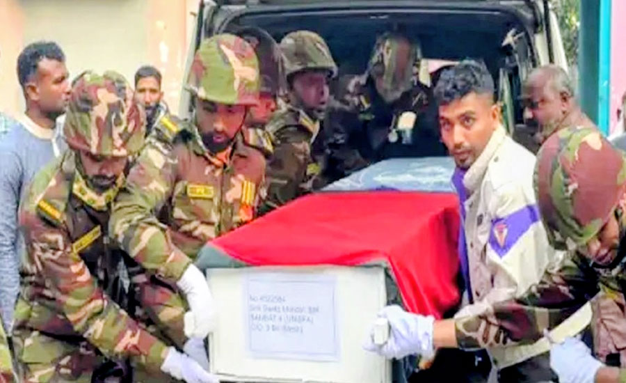 সুদানে ড্রোন হামলায় নিহত কুড়িগ্রামের দুই সেনা সদস্যের লাশ সামরিক মর্যাদায় দাফন সম্পন্ন