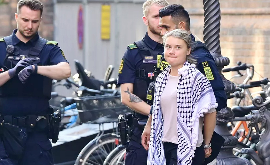 লন্ডনে ফিলিস্তিনের পক্ষে বিক্ষোভে অংশ নিয়ে গ্রেপ্তার গ্রেটা থুনবার্গ