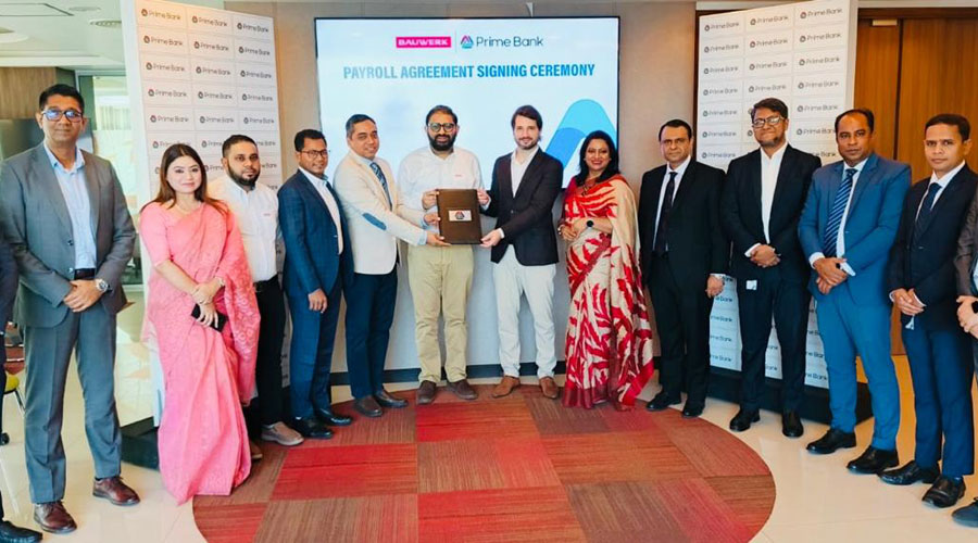 প্রাইম ব্যাংক ও বাউয়ার্ক লিমিটেডের মধ্যে পেরোল ব্যাংকিং চুক্তি 
