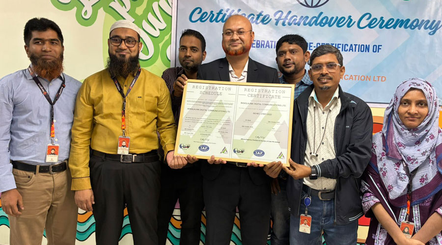 গ্রাহক তথ্যের সুরক্ষা নিশ্চিতে আবারও আইএসও সনদ পেল বাংলালিংক